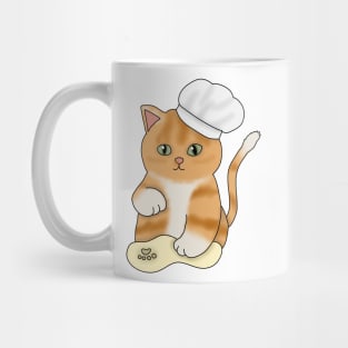 Cat making biscuits (fluffy orange cat) Mug